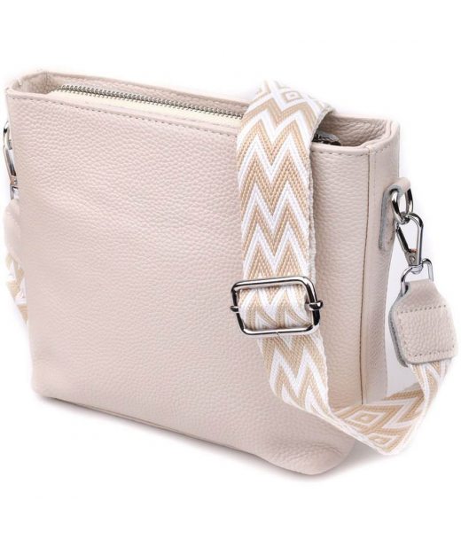 Повсякденна плечова сумка з натуральної шкіри Vintage 22915 Білий