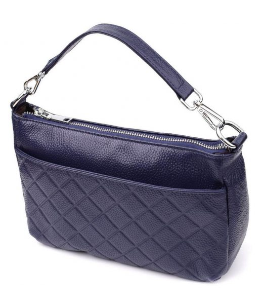 Женская сумка из натуральной кожи с двумя ремешками Vintage 22928 Синий