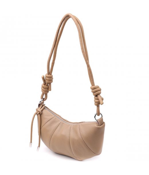 Женская полукруглая сумка из натуральной кожи Vintage 22933 Бежевый
