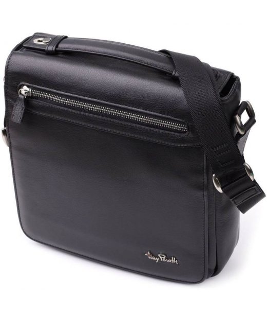 Чоловіча сумка через плече з м'якої натуральної шкіри Tony Perotti 20845_1 (9207-24 nero) Чорний Чоловіча сумка через плече з м'якої натуральної шкіри Tony Perotti 20845_1 (9207-24 nero) Чорний