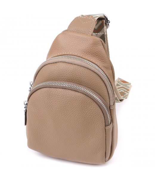 Слінг сумка з натуральної шкіри для жінок Vintage 22939 Бежевий Слінг сумка з натуральної шкіри для жінок Vintage 22939 Бежевий