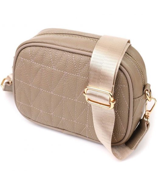 Жіноча сумка на кожен день з натуральної шкіри Vintage 22901 Бежевий Жіноча сумка на кожен день з натуральної шкіри Vintage 22901 Бежевий