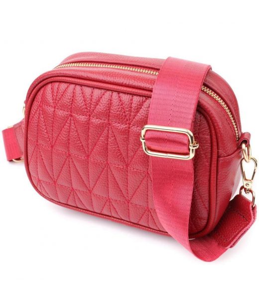 Жіноча сумка на кожен день із натуральної шкіри Vintage 22903 Червоний Жіноча сумка на кожен день із натуральної шкіри Vintage 22903 Червоний