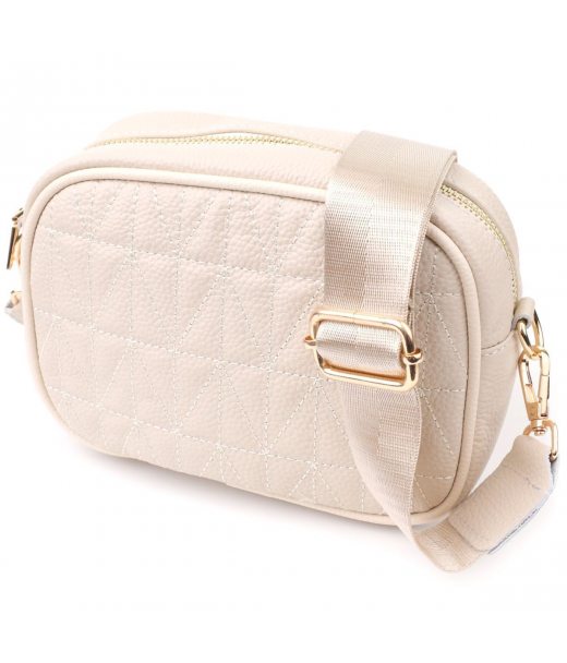 Жіноча сумка на кожен день з натуральної шкіри Vintage 22904 Білий Жіноча сумка на кожен день з натуральної шкіри Vintage 22904 Білий