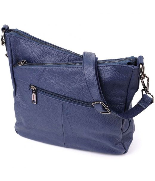 Сумка для жінок на два відділення з натуральної шкіри Vintage 23013 Синій