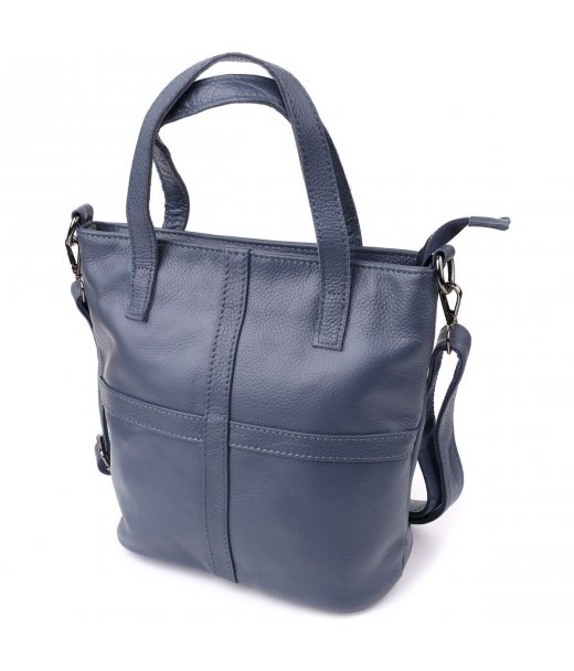 Красива сумка жіноча з натуральної шкіри Vintage 22995 Синій