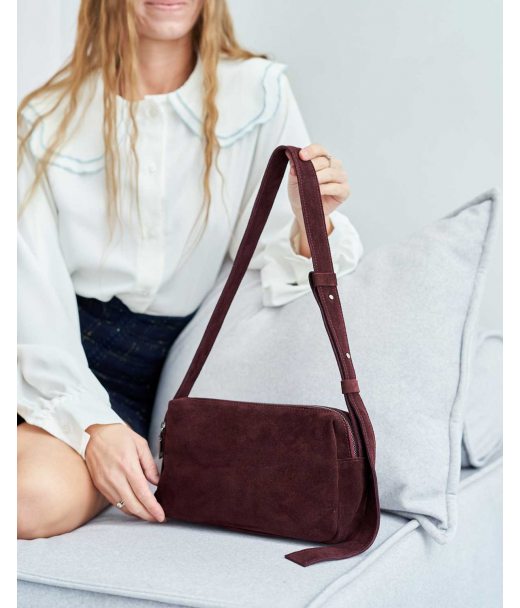 Замшевая женская сумка «Feit» бургунди WeLassie