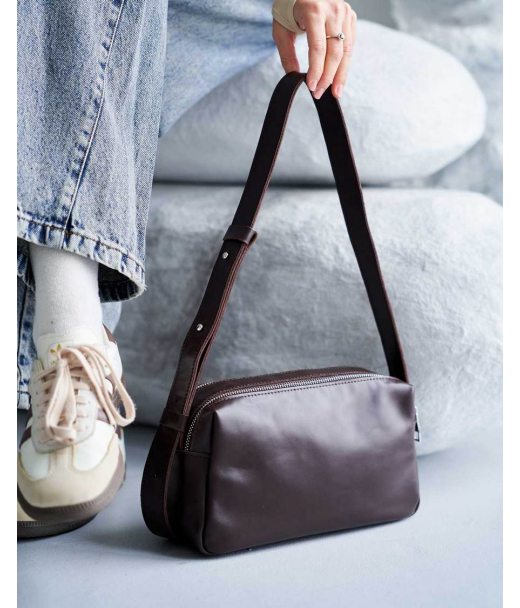 Кожаная женская сумка «Feit» шоколадная WeLassie