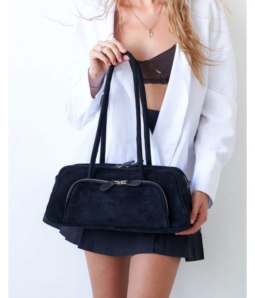 Замшевая  женская сумка «Alexa»  черная WeLassie