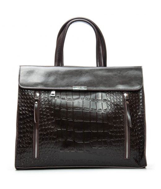 Сумка Шкіряна Жіноча Класична ALEX RAI 5052 brown croco