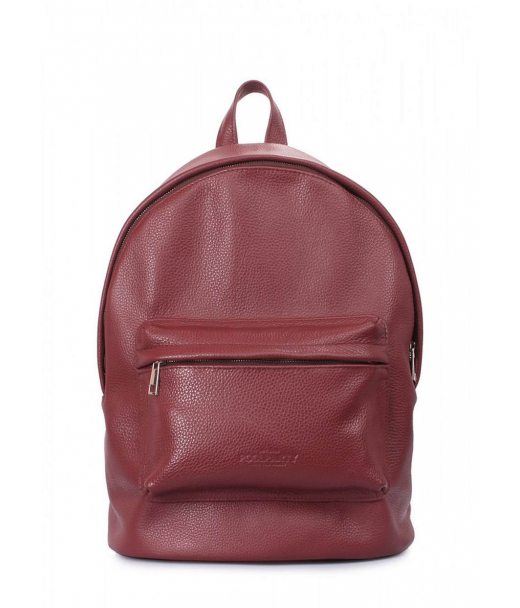 Рюкзак шкіряний POOLPARTY бордовий (backpack-leather-marsala)