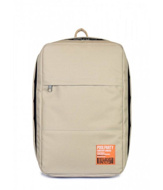 Рюкзак для ручної поклажі POOLPARTY Hub 40x25x20см Ryanair / Wizz Air / МАУ бежевий (hub-beige)
