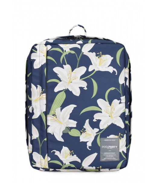 Рюкзак для ручної поклажі POOLPARTY Airport 40x30x20см Wizz Air / МАУ з ліліями (airport-lily)