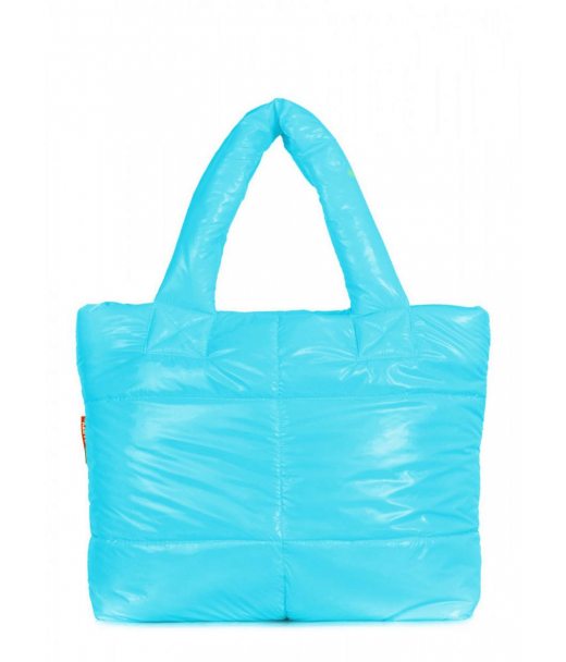 Дутая стеганая сумка POOLPARTY Fluffy неоновая голубая (fluffy-neon-blue)