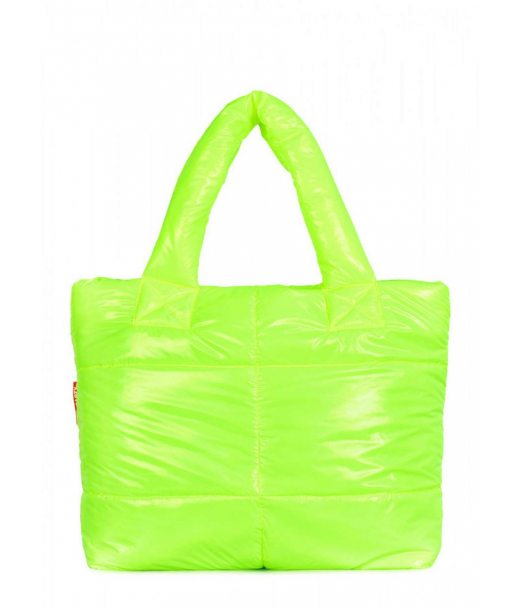 Дутая стеганая сумка POOLPARTY Fluffy неоновая салатовая (fluffy-neon-salad)
