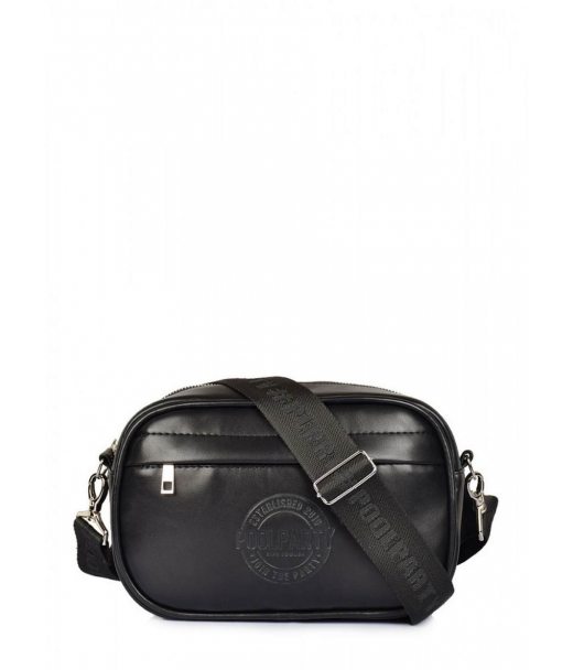 Черная сумка с ремнем на плечо POOLPARTY Capsule из искусственной кожи (capsule-black)