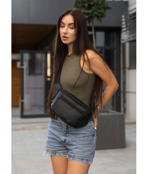 Жіноча сумка на пояс бананка Sambag Tirso Max чорна Жіноча сумка на пояс бананка Sambag Tirso Max чорна