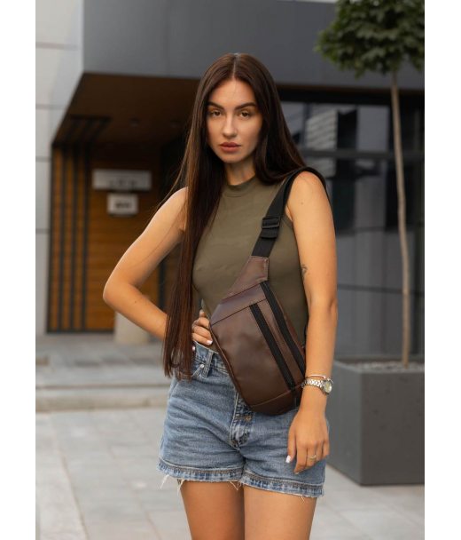 Жіноча сумка на пояс бананка Sambag Tirso Max шоколадна Жіноча сумка на пояс бананка Sambag Tirso Max шоколадна