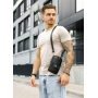 Черная кожаная сумка Sambag Modena для телефона