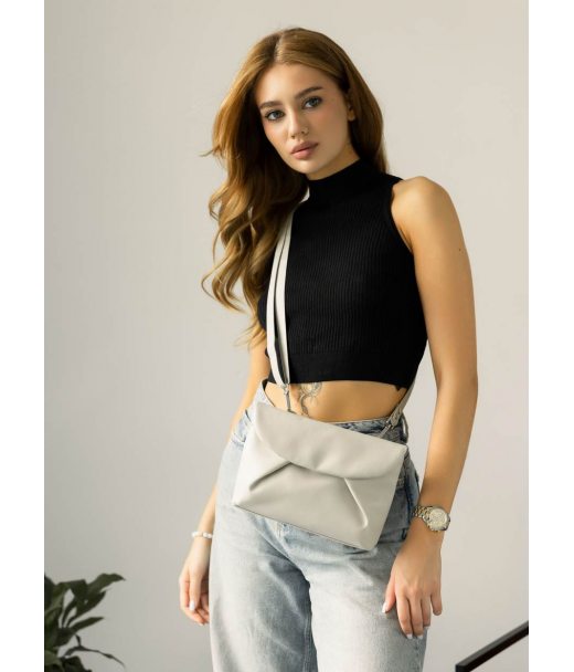 Жіноча сумка через плече Sambag Rose сірий шовк Жіноча сумка через плече Sambag Rose сірий шовк