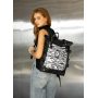 Жіночий рюкзак Sambag RollTop Hacking чорний принт "Zebra"