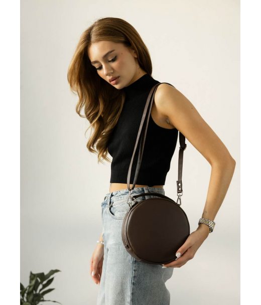 Жіноча кругла сумка Sambag Bale шоколадна Жіноча кругла сумка Sambag Bale шоколадна