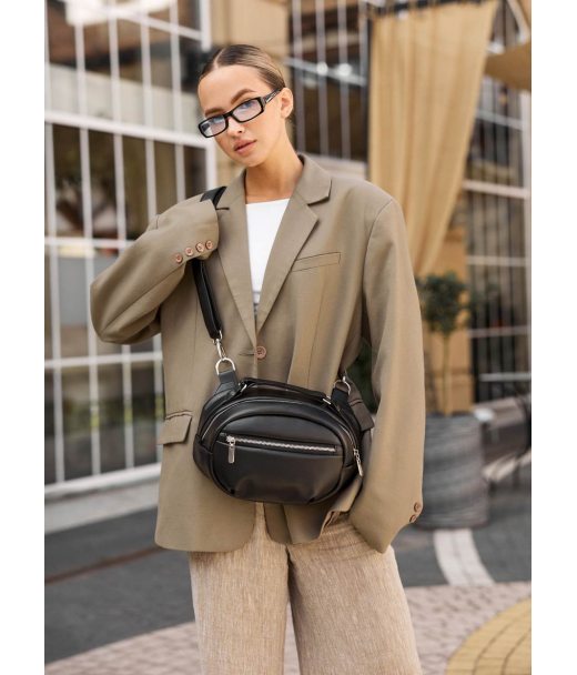 Сумка через плече жіноча бананка Sambag Pure чорна Сумка через плече жіноча бананка Sambag Pure чорна