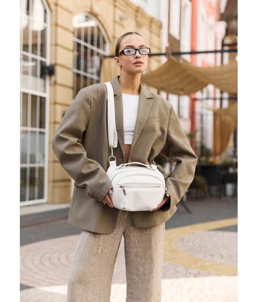 Сумка через плече жіноча бананка Sambag Pure біла Сумка через плече жіноча бананка Sambag Pure біла