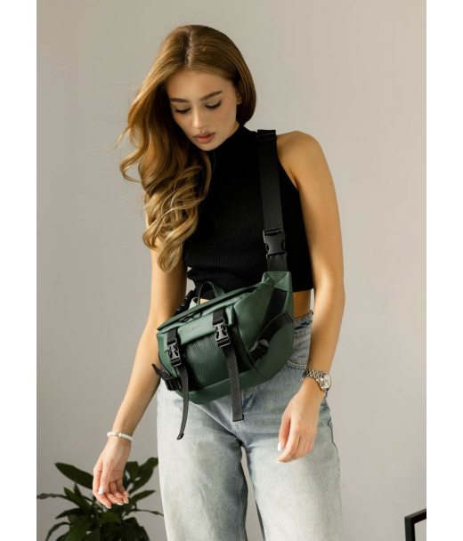 Велика жіноча поясна сумка бананка Sambag DynamicDart зелена Велика жіноча поясна сумка бананка Sambag DynamicDart зелена