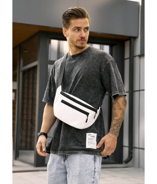 Чоловіча сумка на пояс бананка Sambag Tirso Max біла Чоловіча сумка на пояс бананка Sambag Tirso Max біла