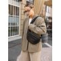 Шкіряна сумка на пояс бананка Sambag Tirso Max  чорна шкіра