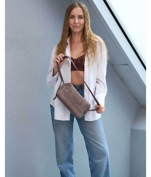 Замшева жіноча сумка «Feit» капучино WeLassie