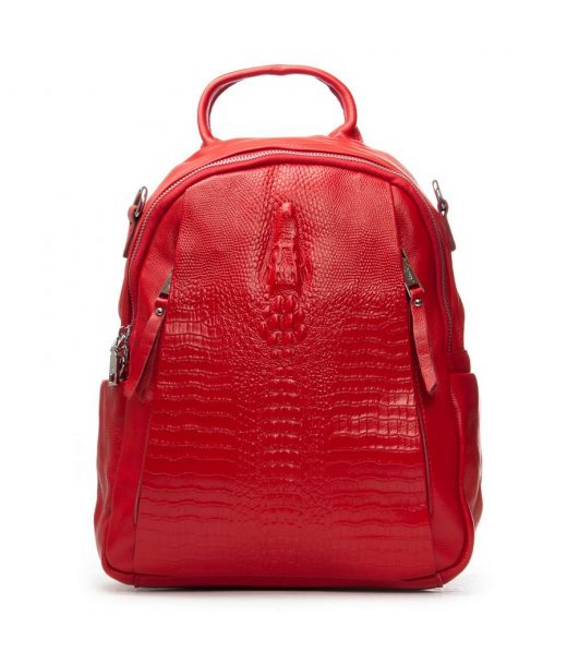 Сумка Женская Рюкзак кожа ALEX RAI 8907-9 red croco