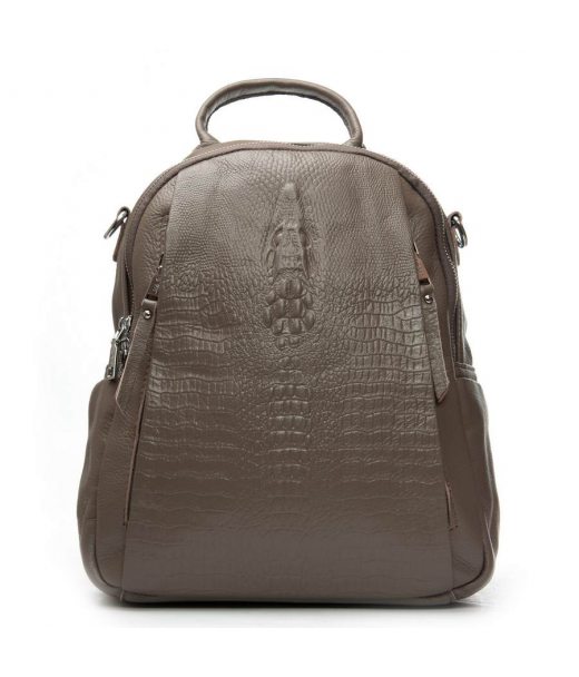 Сумка Женская Рюкзак кожа ALEX RAI 8907-9 grey croco Сумка Женская Рюкзак кожа ALEX RAI 8907-9 grey croco