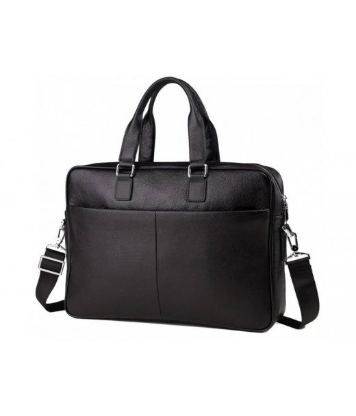 Чорна шкіряна чоловіча шкіряна сумка Tiding Bag M2164A