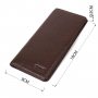Вертикальный узкий мужской бумажник из натуральной зернистой кожи BOND 22052 Коричневый