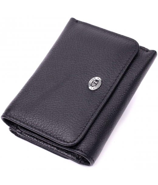 Жіночий горизонтальний гаманець з натуральної шкіри ST Leather 19477 Чорний