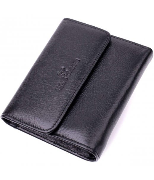 Жіночий гаманець з монетницею з натуральної шкіри ST Leather 19494 Чорний