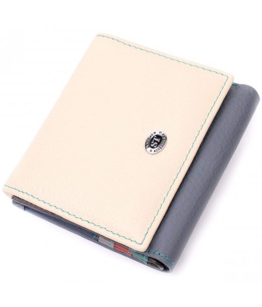 Гаманець жіночий з оригінальною монетницею із натуральної шкіри ST Leather 19507 Різнокольоровий