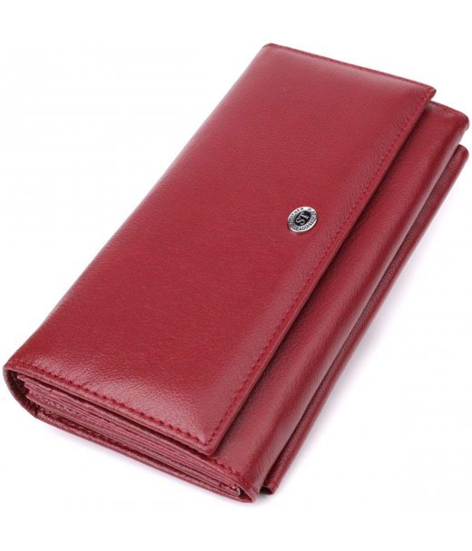 Жіночий гаманець з кишенею для телефону з натуральної шкіри ST Leather 23069 Бордовий