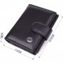 Компактный мужской бумажник вертикального формата из натуральной кожи ST Leather 23095 Черный