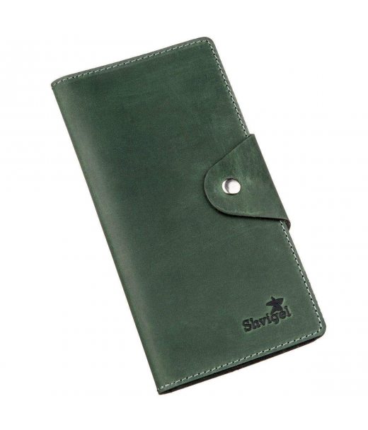 Гаманець унісекс з вінтажної шкіри SHVIGEL 16168 Зелений