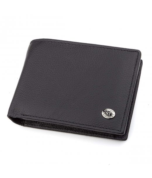 Чоловічий гаманець ST Leather 18327 (ST108) з натуральної шкіри Чорний