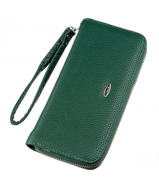 Гаманець жіночий на одну блискавку з екошкіри флотар KIVI 19017 Зелений Гаманець жіночий на одну блискавку з екошкіри флотар KIVI 19017 Зелений