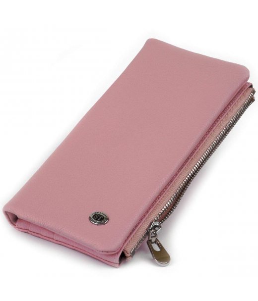 Вертикальний гаманець на кнопці жіночий ST Leather 19201 Рожевий