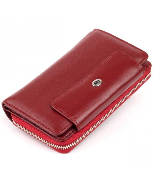 Гаманець зі шкіри на клямці ST Leather 19341 Бордовий
