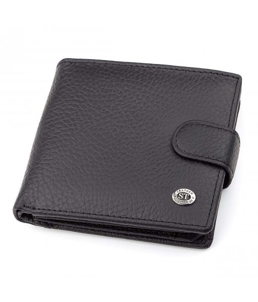 Чоловічий гаманець ST Leather 18345 (ST153) шкіряний Чорний