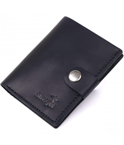 Шкіряний чоловічий гаманець Shvigel 16474 Чорний