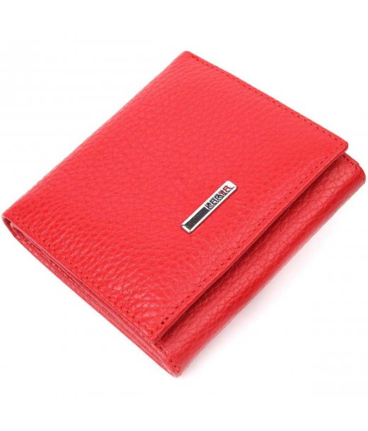 Невеликий жіночий гаманець з монетницею з натуральної шкіри KARYA 21380 Червоний