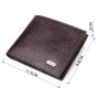 Лакований гаманець для чоловіків у два складення з натуральної фактурної шкіри CANPELLINI 21585 Коричневий